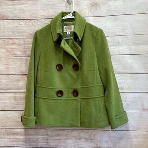 VINTAGE TALBOTS WOOL PEA COAT IN GORGEOUS GREEN